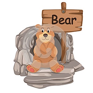 Animal alphabet letter B for bear