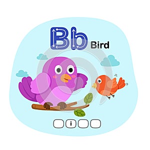 Animal Alphabet Letter B-Bird