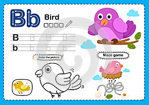 Animal Alphabet Letter B-Bird