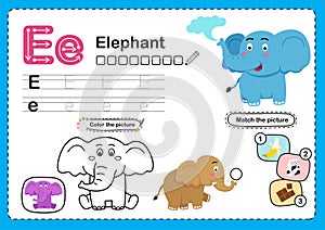 Animal Alphabet Letter E-Elephant