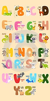 ANIMAL ALPHABET LETTER - A-Z