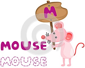 Animal alphabet m with mouse