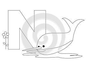 Animal Alphabet N Coloring page