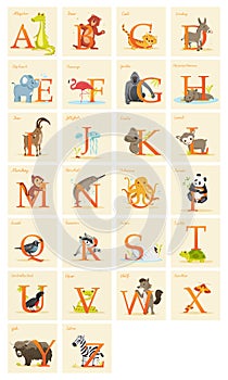 L'animale l'alfabeto impostato 