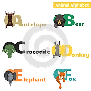 Animal alphabet. set 1
