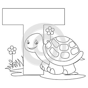 Animal Alphabet T Coloring page