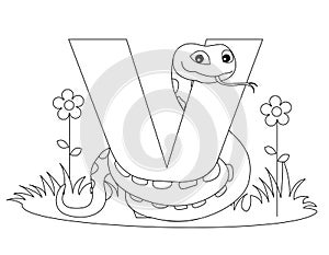 Animal Alphabet V Coloring page