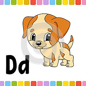 Animal alphabet. Zoo ABC. Cartoon cute animals isolated on white background. For kids education. Learning letters. Vector
