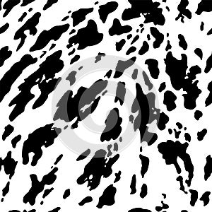 Animal background. Cow Hide, Holstein cattle texture. Mammals Fur. Print skin. Predator Camouflage. Printable Vector