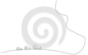 Animal background with snails family vector