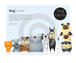 Animal banner with dogs for web design 9