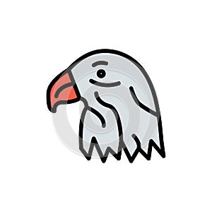 Animal, Bird, Eagle, Usa  Flat Color Icon. Vector icon banner Template