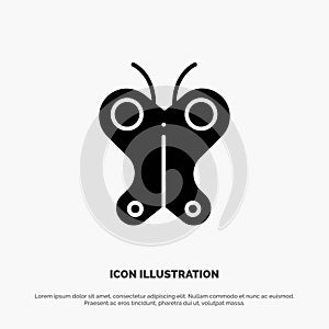 Animal, Butterfly, Easter, Nature solid Glyph Icon vector
