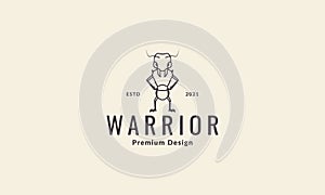 Animal cartoon ant warrior logo vector symbol icon design illustration