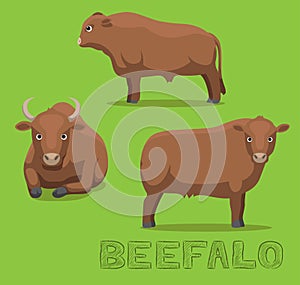 Cow Beefalo Cartoon Vector Illustration photo