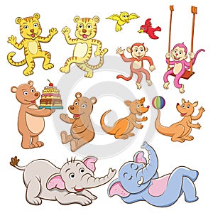 Animal cartoon set.