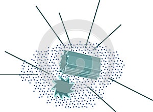 Animal cell centrosome cytocenter. Educational material for biology lesson