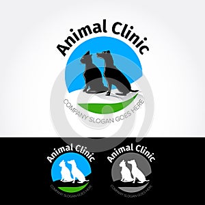 Animal clinic. Vector logo design template for pet shops, veterinary clinics and homeless animals shelters. photo