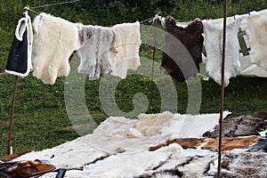 Animal coat skin for sale. Dagestan, Russia