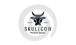 Animal cow head silhouette modern logo vector  illustration design