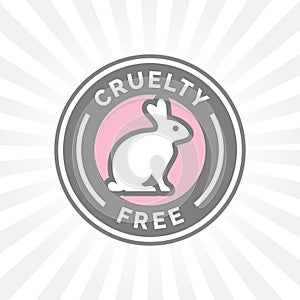 Animal cruelty free icon design with rabbit vector badge symbol