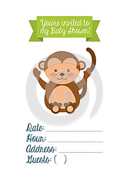 Animal cute baby shower invitation