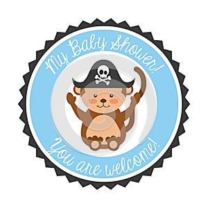 Animal cute baby shower invitation