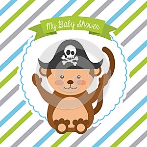 Animal cute baby shower invitation