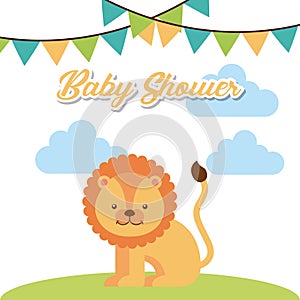 Animal cute baby shower invitation