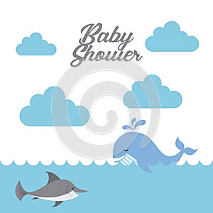 Animal cute baby shower invitation