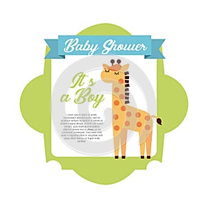 Animal cute baby shower invitation