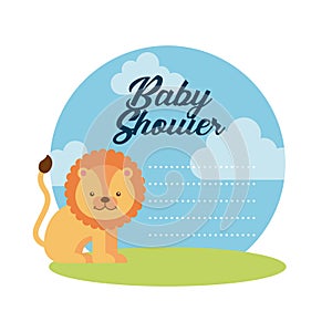 Animal cute baby shower invitation