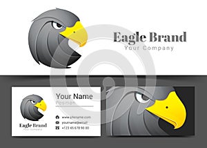 Animal Eagle Black Corporate Logo and Business Card Sign