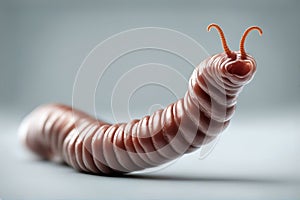 animal earth worm background white isolated pink close red agriculture crawler lure wild crawling nature charming farm natural