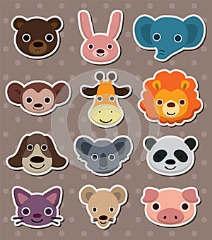 Animal face stickers