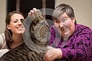 Animal-facilitated therapy for a mentally disabled woman