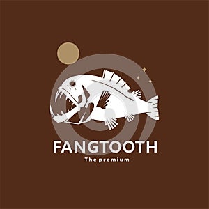 animal fangtooth natural logo vector icon silhouette