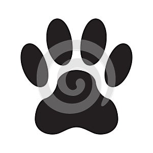 Animal footprint isolated on white background. Dog paw icon or sign. Vector illustration.