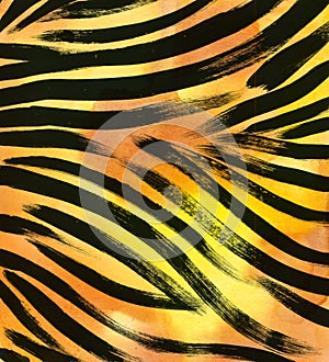 Animal fur background. zebra stripe abstract exotic fur watercolor hand drawn background. watercolor illustration