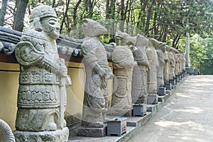 Animal god or mythology creature stone sculptures in Chinese culture