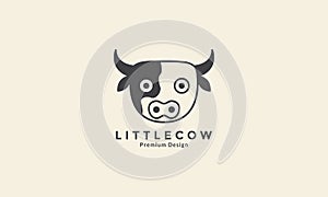 Animal head cow cute logo vector icon symbol graphic design illustration