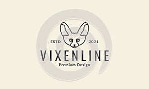 Animal head vixen lines logo design vector icon symbol graphic illustration