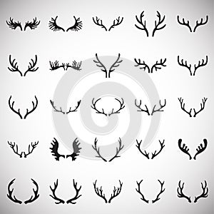 Animal Horns icons set on white background for graphic and web design. Simple vector sign. Internet concept symbol for photo