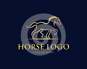 Animal horse races logo design.