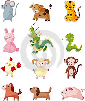 12 animal icon set,Chinese Zodiac animal photo