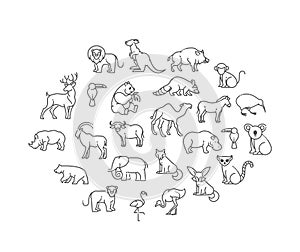 Animal icons. Zoo Animals