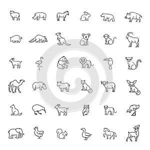 Animal icons. Zoo icons. Animals