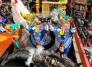 Animal idols at mercado de las brujas in Bolivia photo
