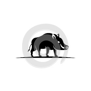 Animal industrial food Wild boar side view vector