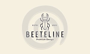 Animal insect beetle line logo design vector icon symbol illustration